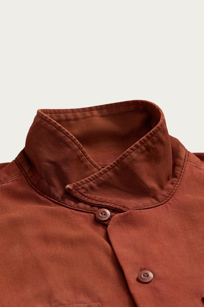 RRL - Long Sleeve Cotton Twill Holmes Camp Shirt - Brick - Canoe Club