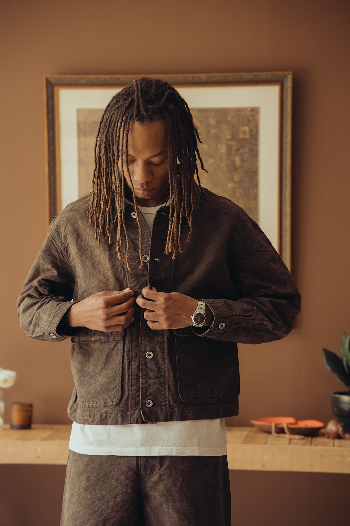 James Coward - Replica Jacket - Persimmon Garment Dyed Cotton Washi Duck Cloth - Canoe Club