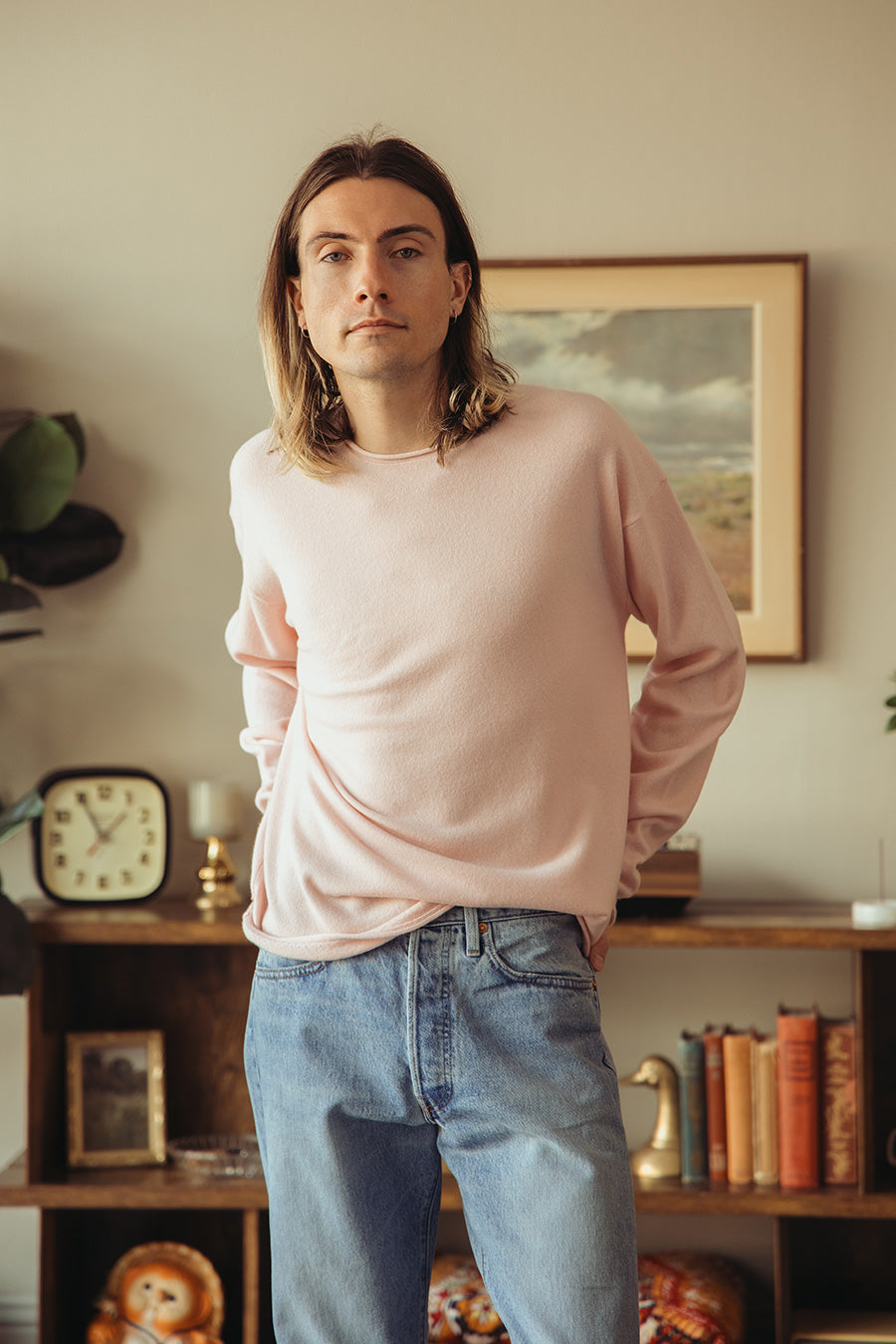 Guest In Residence - Oversized Crew - Powder Pink - Canoe Club