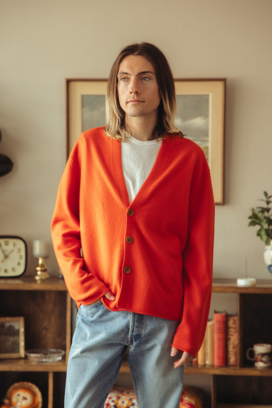 Guest In Residence - Everywhere Cardigan - Cherry - Canoe Club