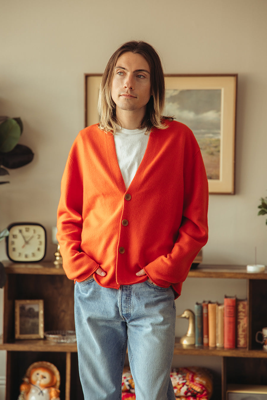 Guest In Residence - Everywhere Cardigan - Cherry - Canoe Club