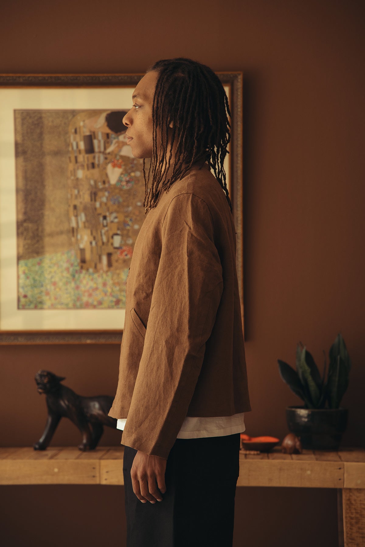 James Coward - Site Jacket - Corsica Brown Welterweight Belgian Linen - Canoe Club