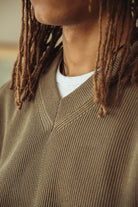 Auralee - Flat Yarn Rib Knit Vest - Khaki - Canoe Club