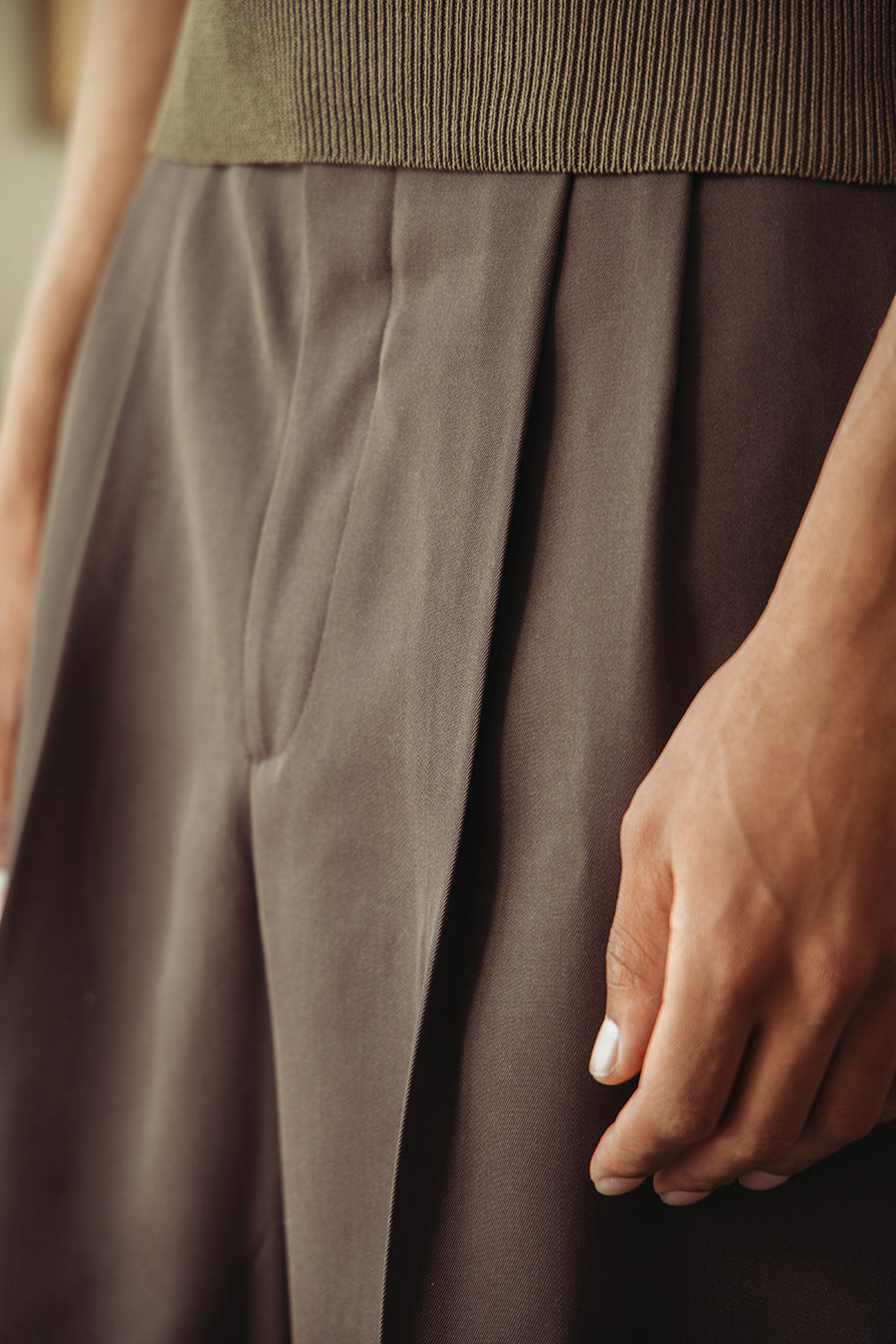 Auralee - Light Wool Max Gabardine Shorts - Dark Brown - Canoe Club