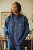Auralee - Selvedge Light oz. Denim Shirt - Medium Washed Indigo - Canoe Club