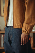 Auralee - Lamb Suede Zip Blouson - Camel - Canoe Club