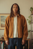 Auralee - Lamb Suede Zip Blouson - Camel - Canoe Club