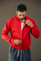 Healthknit - Classic Sweat Zip Up Jacket - Red - Canoe Club