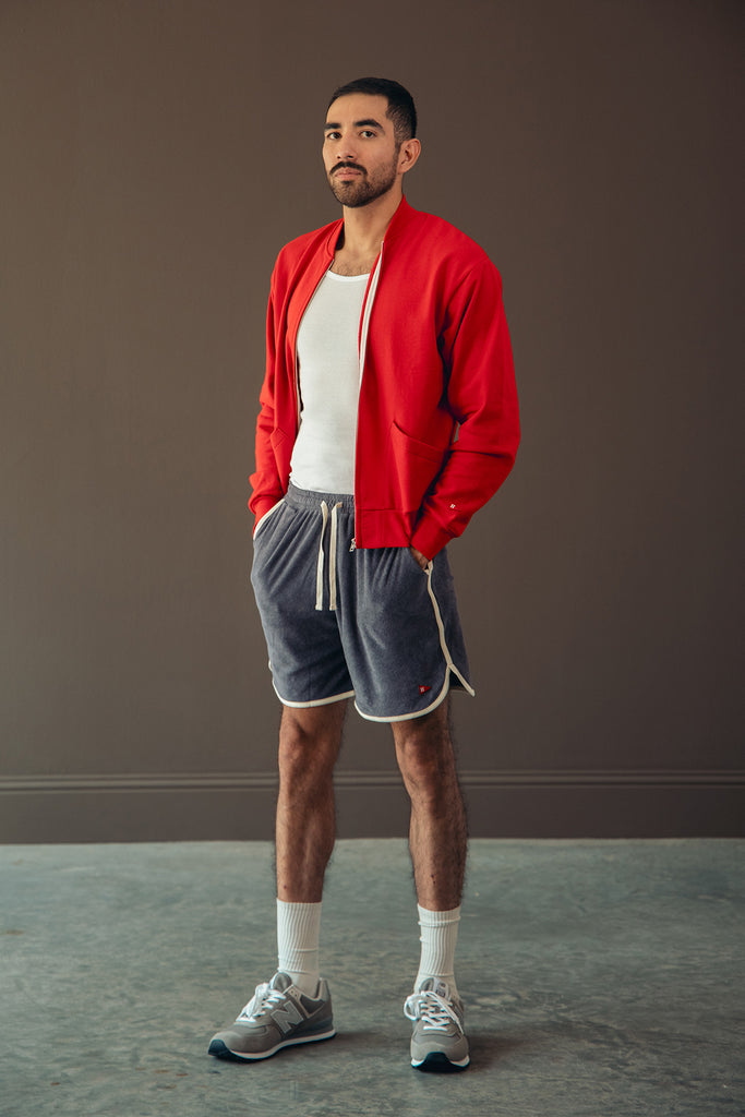 Healthknit - Classic Sweat Zip Up Jacket - Red - Canoe Club