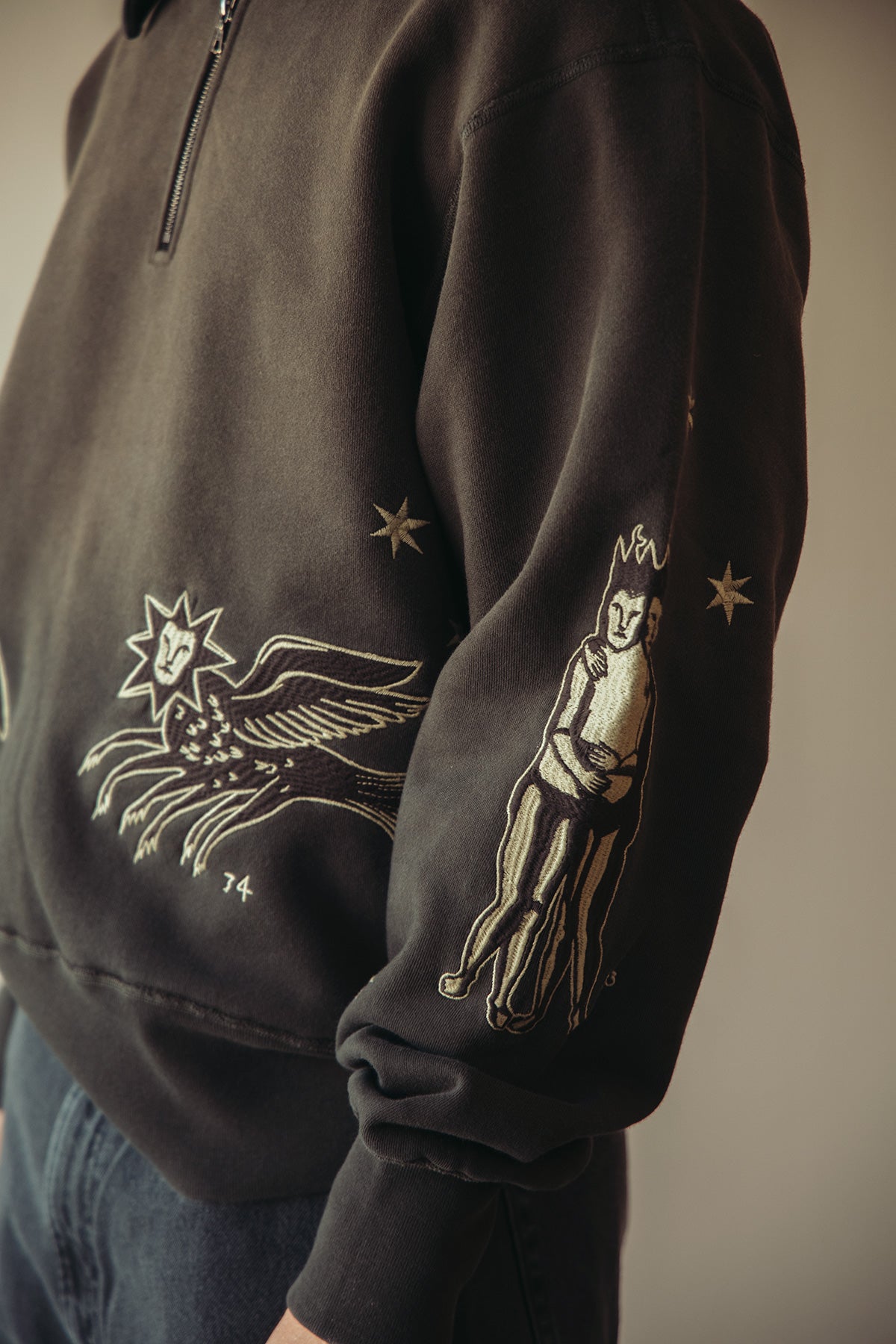 Samuel Zelig - Creature 1/4 Zip - Black - Canoe Club