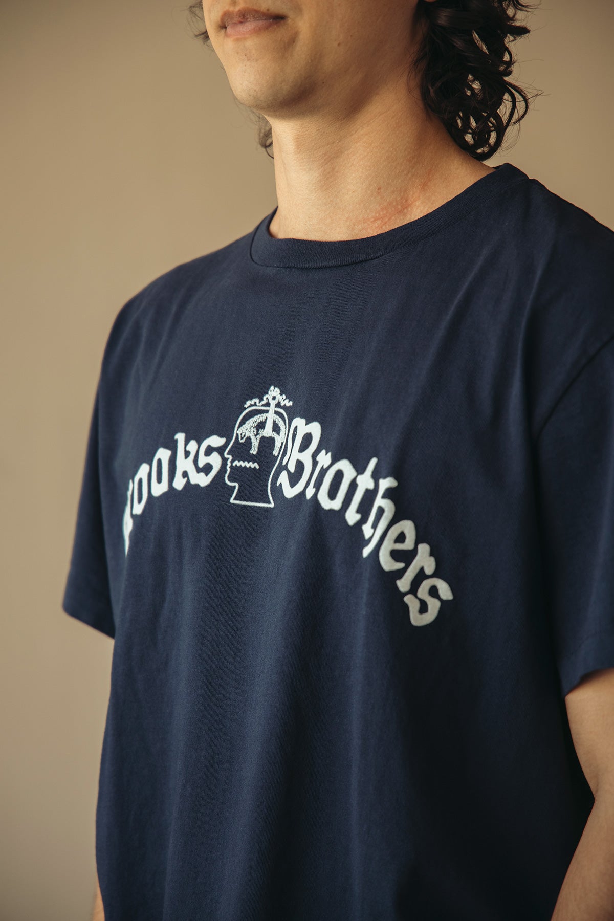 Brain Dead - Brain Dead x Brooks Brothers California Logo Tubular Tee - Navy - Canoe Club