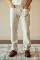 RRL - Engineer Fit Repaired Carpenter Pant - Destroyed & Repaired Cream - Canoe Club