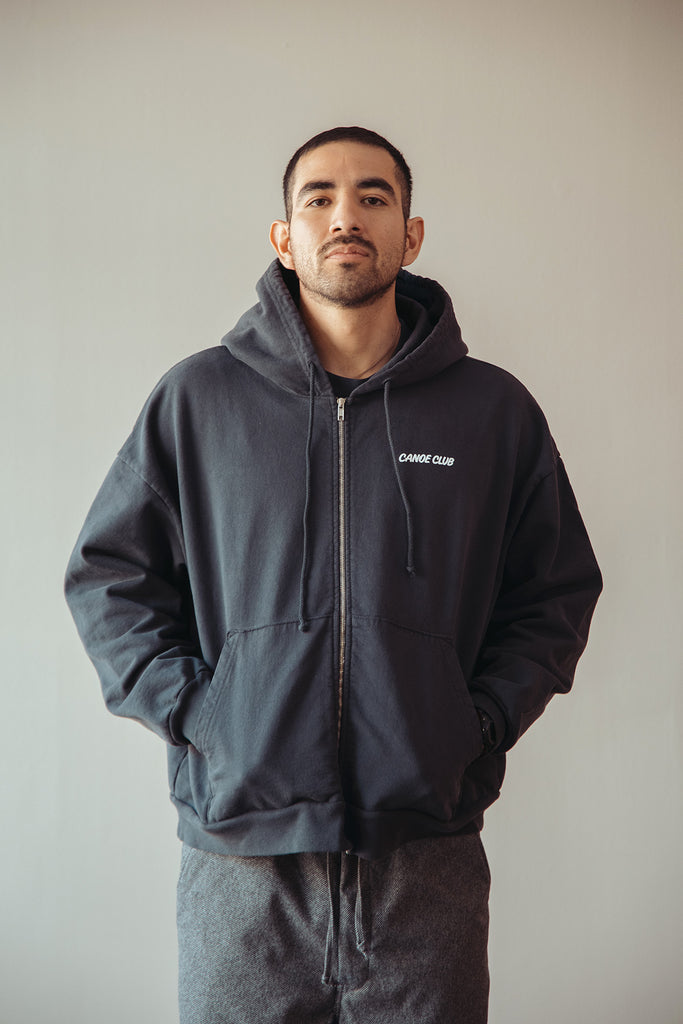 Canoe Club Collaborations - Logo Zip Hoodie - Graphite - Canoe Club