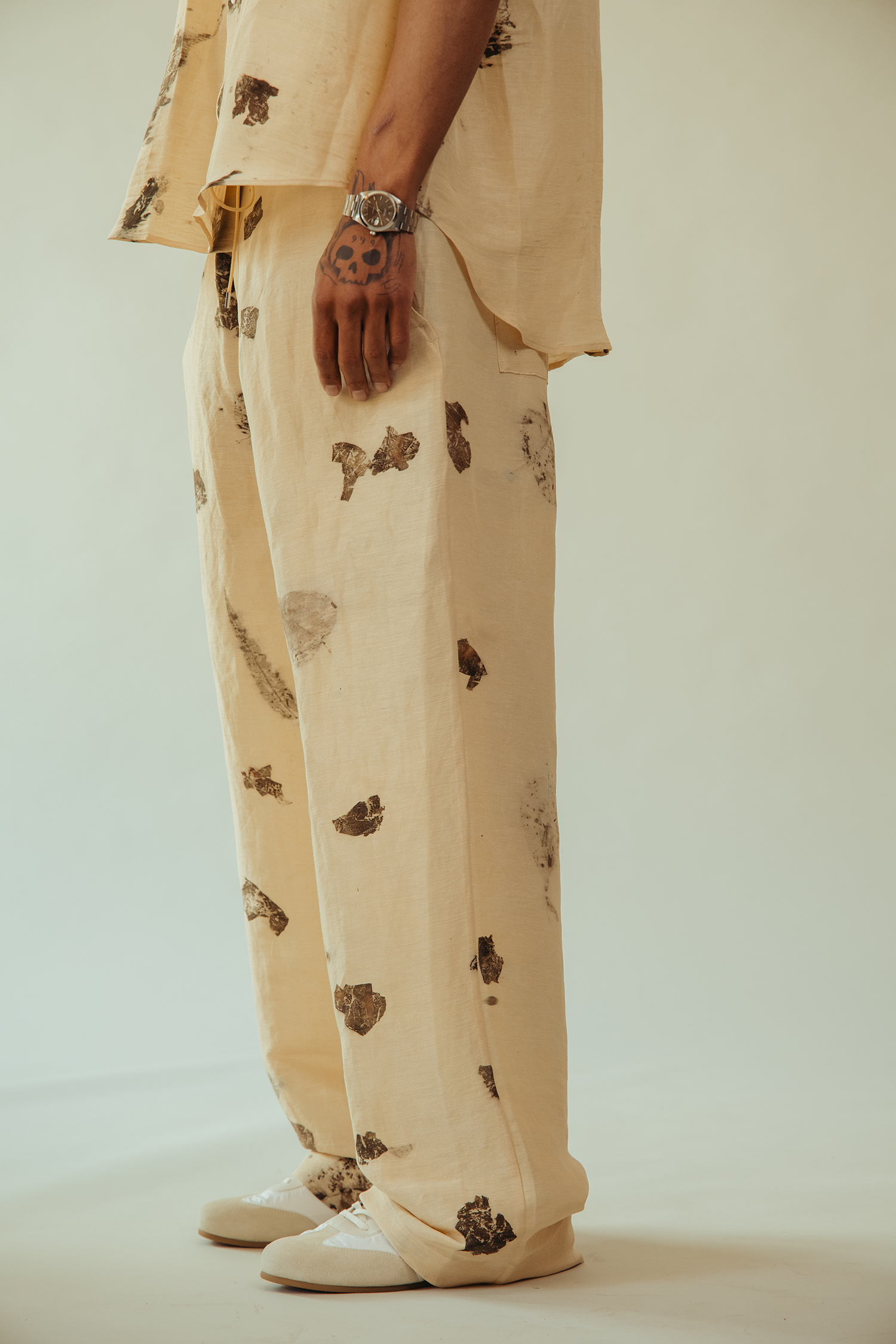 Seya - Nam Ou River Trip Pants - Hand Leaf Print - Canoe Club
