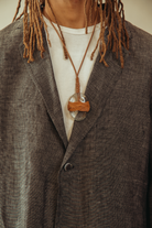 Seya - Yui Musubi Drop Necklace - Transparent/Natural Brown - Canoe Club
