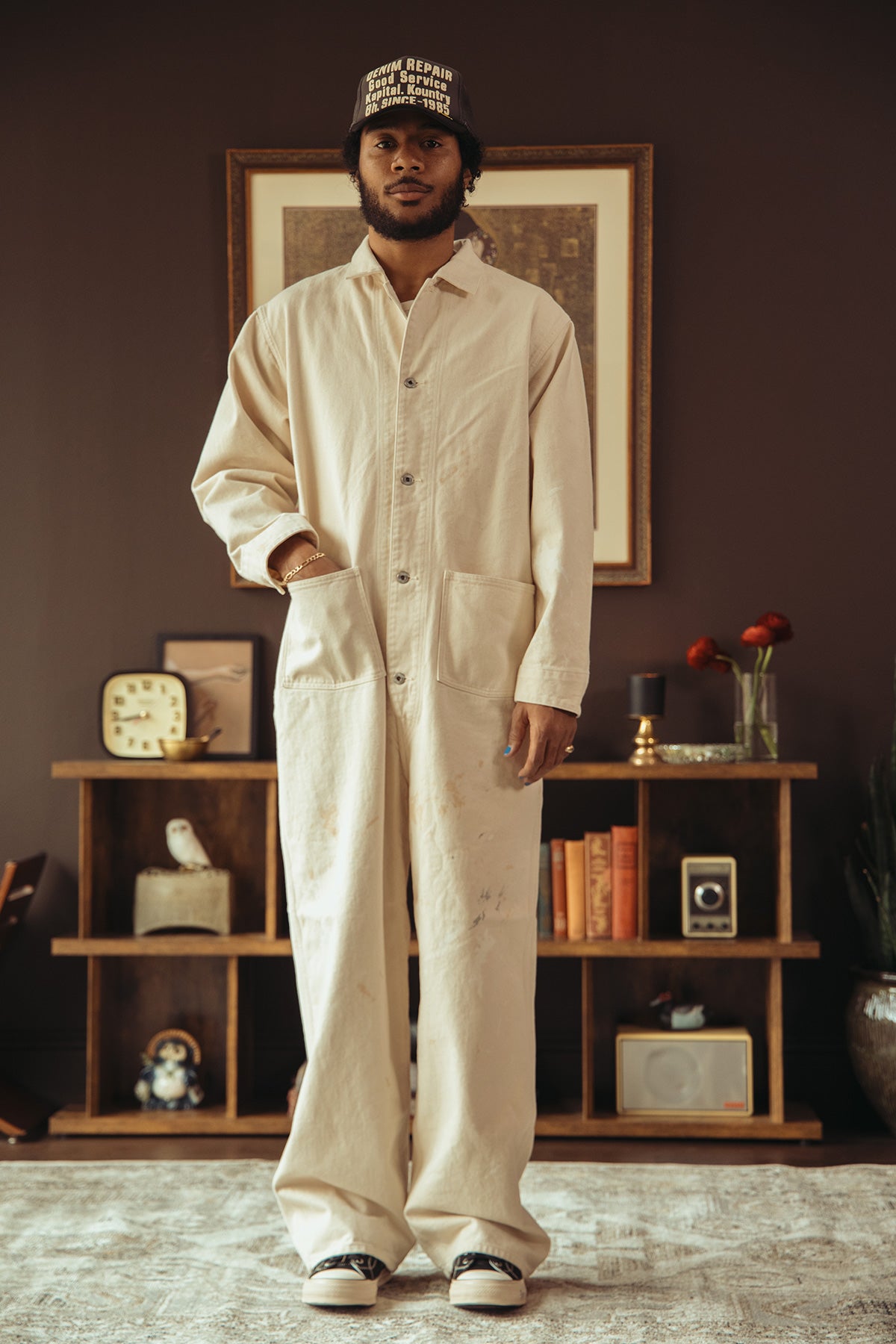 Taiga Takahashi - Lot. 403 Coveralls - Ivory Paint - Canoe Club