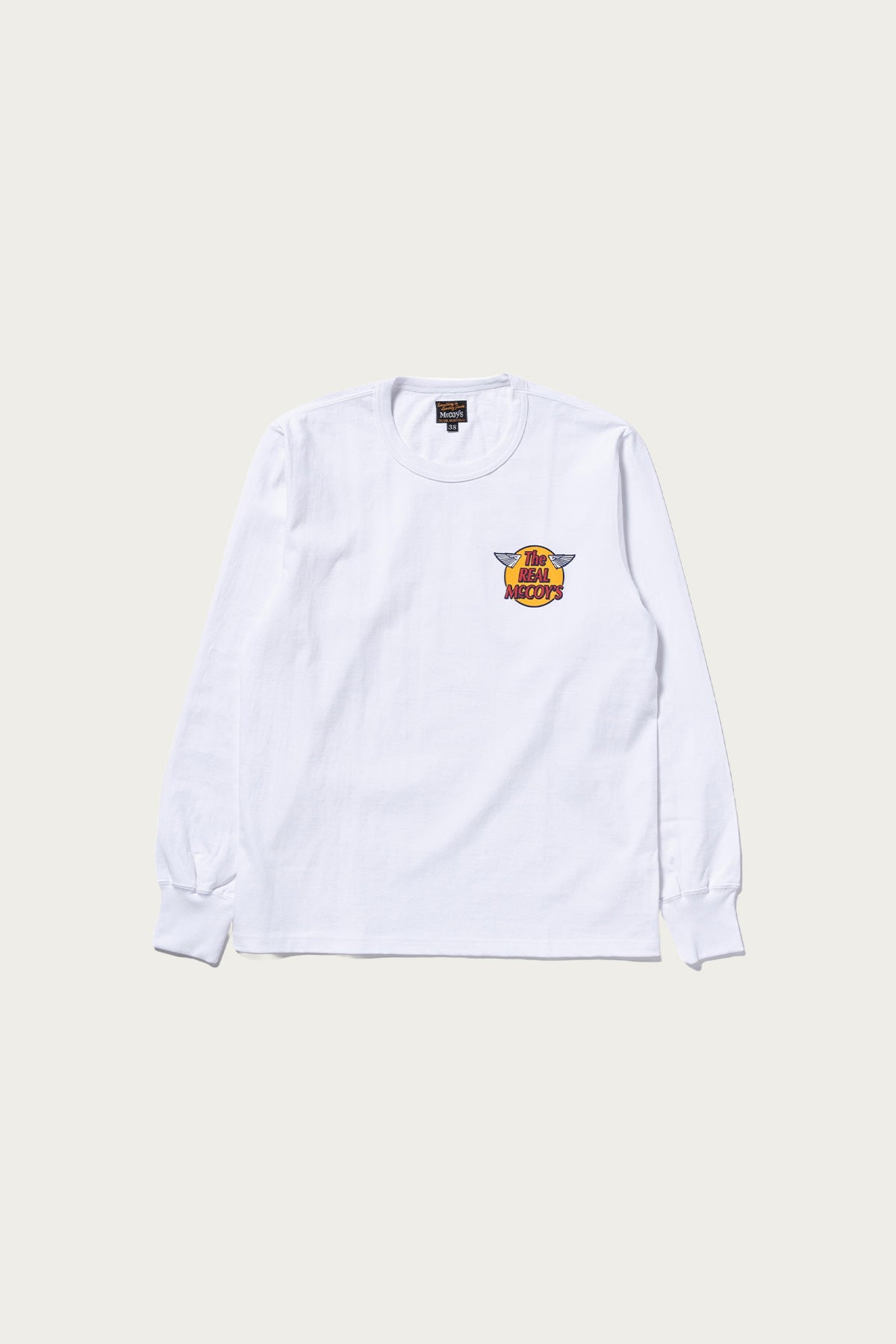 The Real McCoys - The Real McCoys Logo Tee L/S - White - Canoe Club