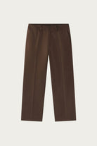 Aaron Levine - Cotton Linen Flat Front Pant - Brown - Canoe Club