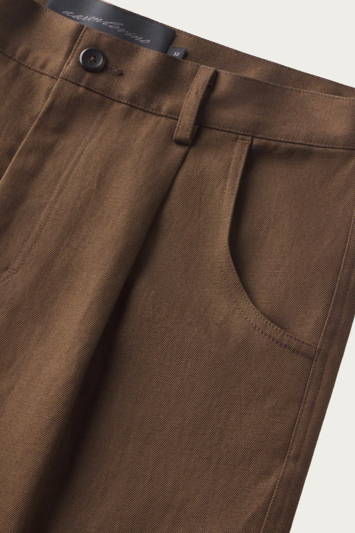 Aaron Levine - Cotton Linen Short - Brown - Canoe Club