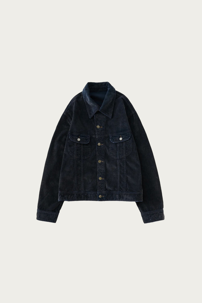 Aaron Levine - Derby Double Dye Corduroy Trucker Jacket - Faded Blue (AL x SN) - Canoe Club
