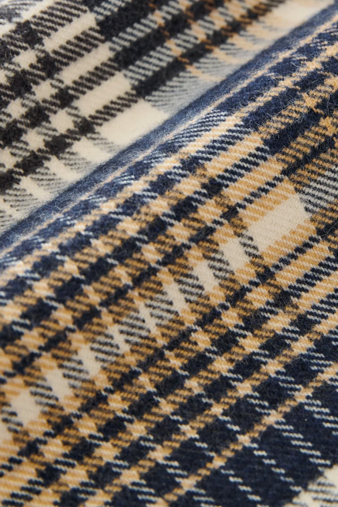 Aaron Levine - View Regular Shirt - Navy/Oatmeal Brushed Check (AL x SN) - Canoe Club