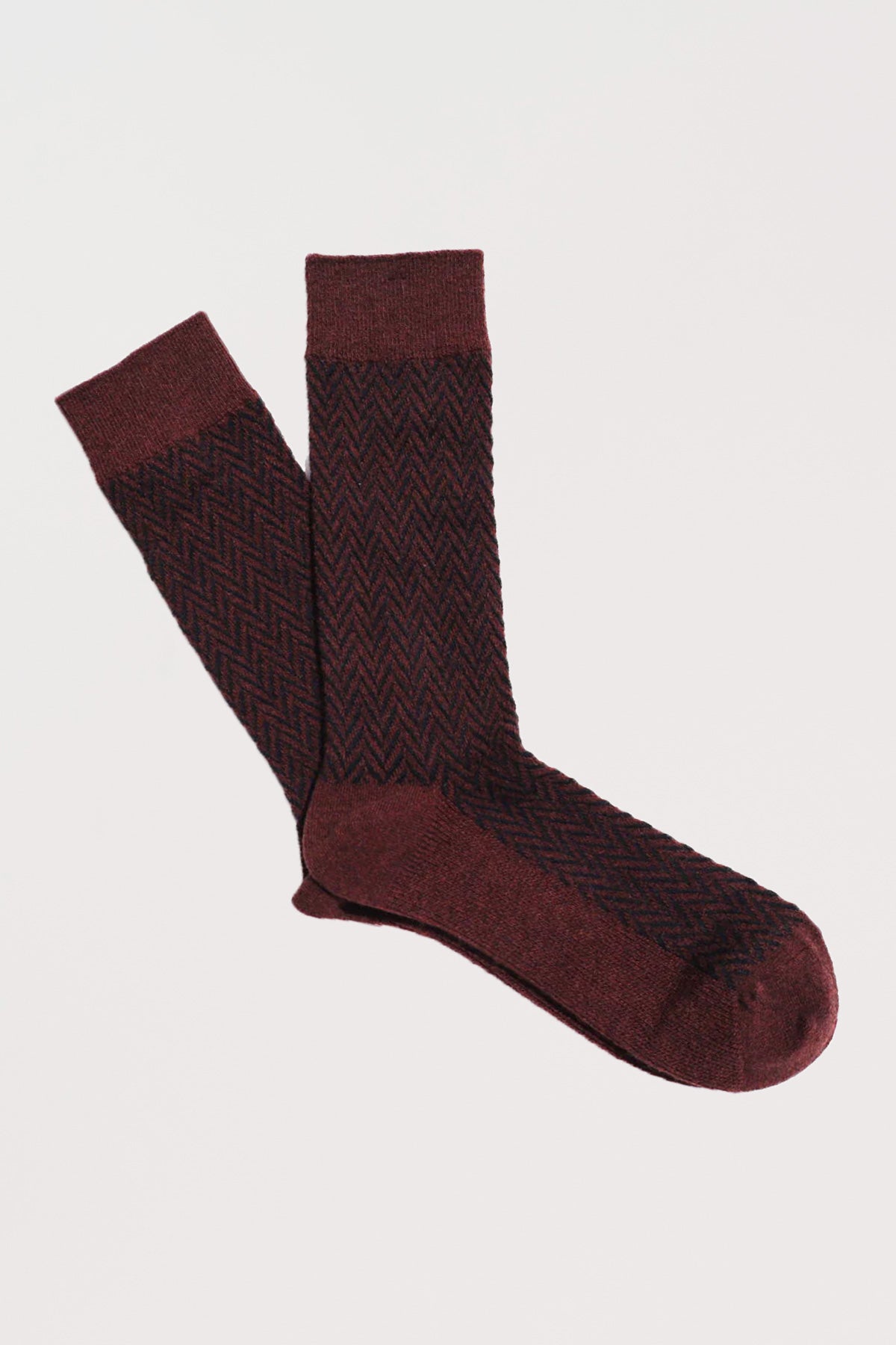 Anonymous Ism - Wool Herringbone Crew - Wine - Canoe Club