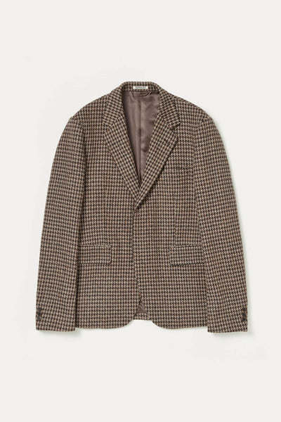 British Wool Tweed Over Jacket - Brown Tweed