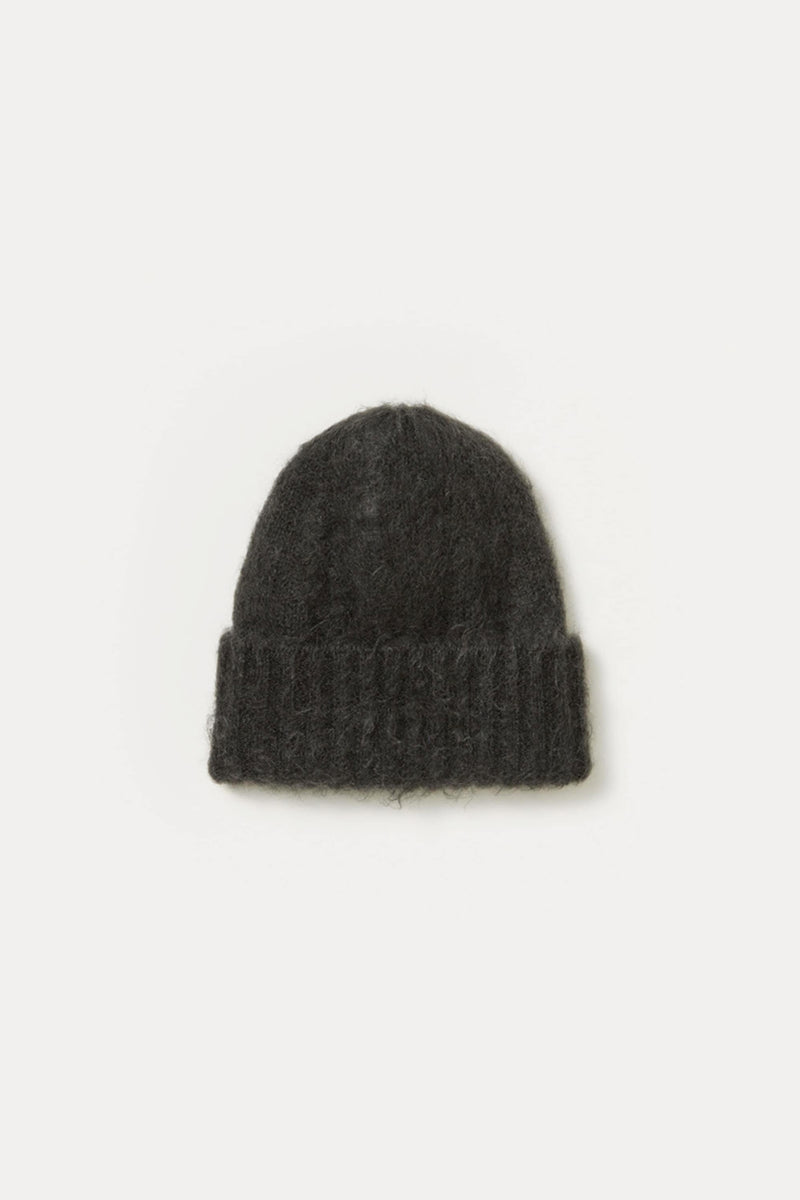 Auralee Brushed Super Kid Mohair Knit Cap | Ink Black | Canoe Club