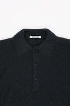 Auralee - Brushed Super Kid Mohair Knit Polo - Deep Black - Canoe Club