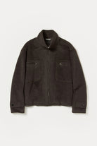 Auralee - Brushed Suri Alpaca Mohair Jacquard Zip Blouson - Dark Brown - Canoe Club