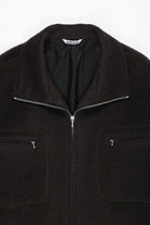 Auralee - Brushed Suri Alpaca Mohair Jacquard Zip Blouson - Dark Brown - Canoe Club