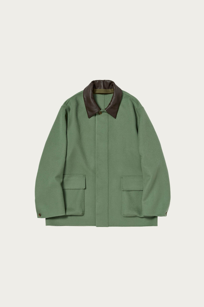 Auralee - Cashmere Melton Hand Sewn Blouson - Olive - Canoe Club