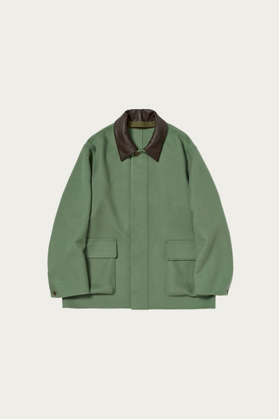 Auralee Cashmere Melton Hand Sewn Blouson | Olive | Canoe Club