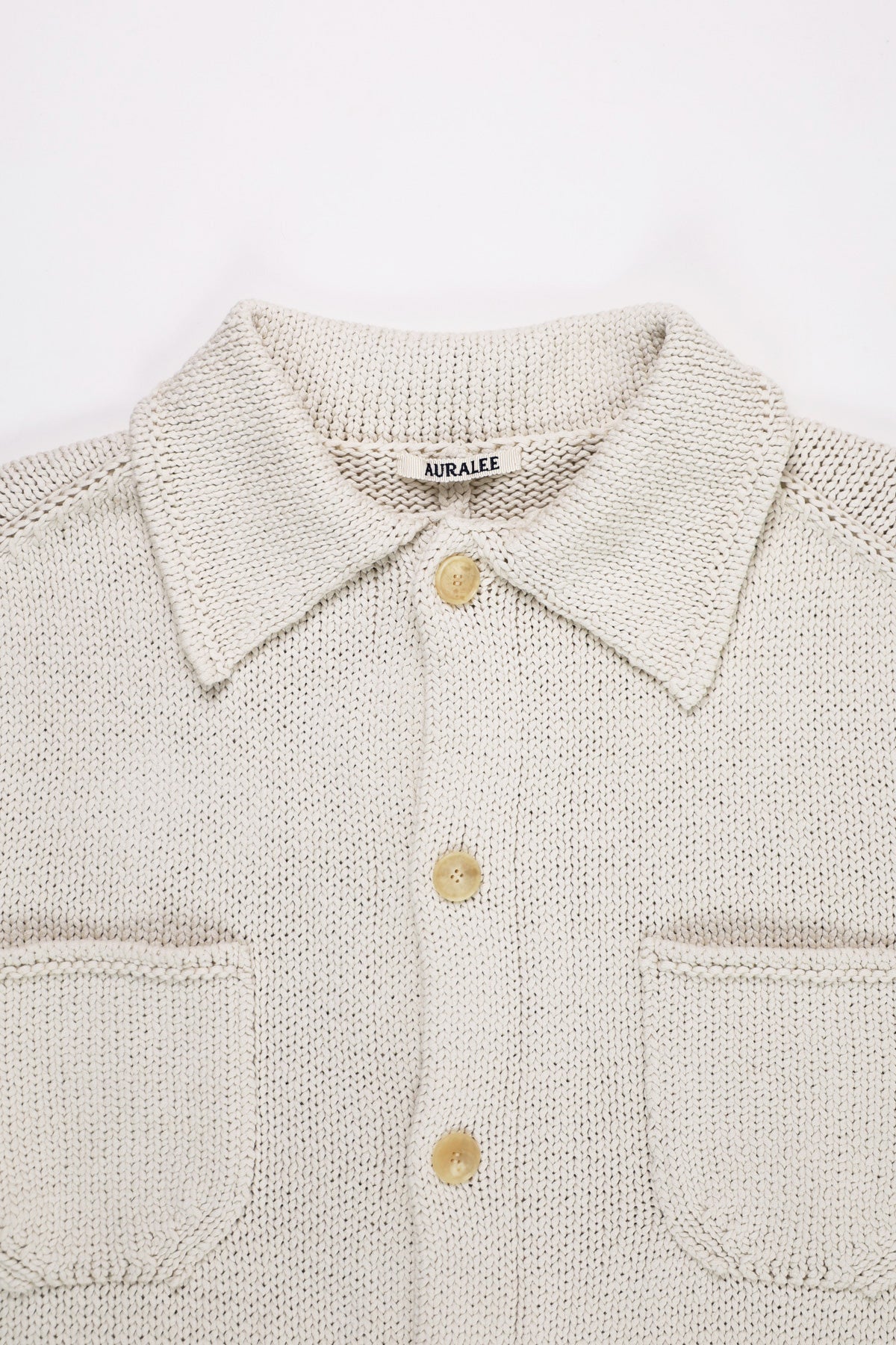 Auralee - Cotton Lily-Yarn Knit Blouson - Ivory - Canoe Club