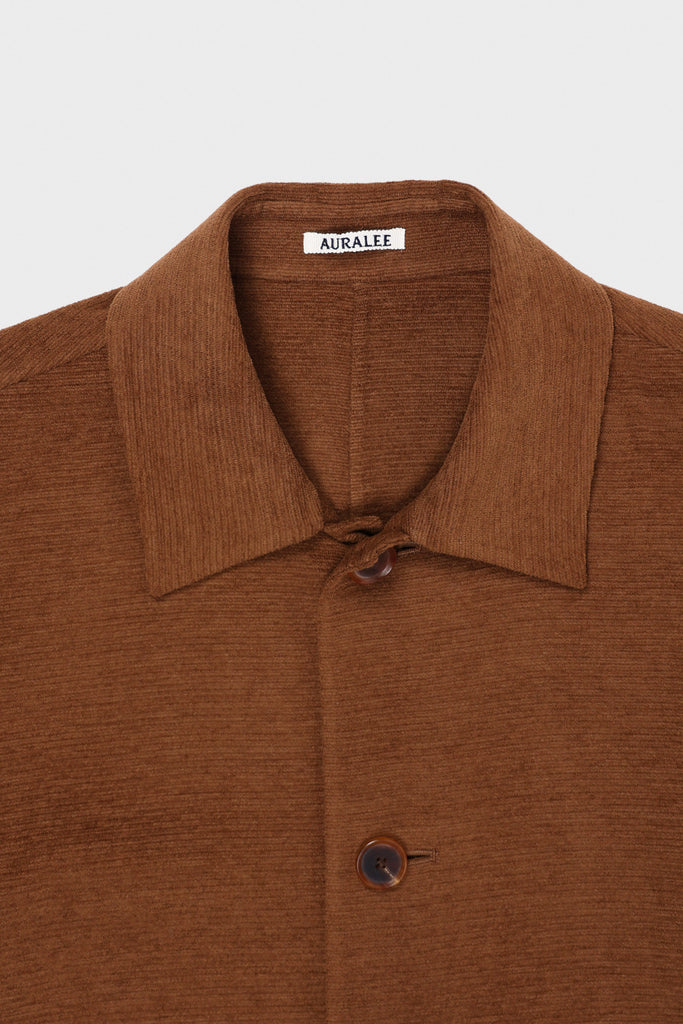 Auralee - Cotton Mole Melton Hand Sewn Blouson - Brown - Canoe Club