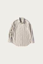 Auralee - Cotton Silk Stripe Shirt - Light Grey Stripe - Canoe Club