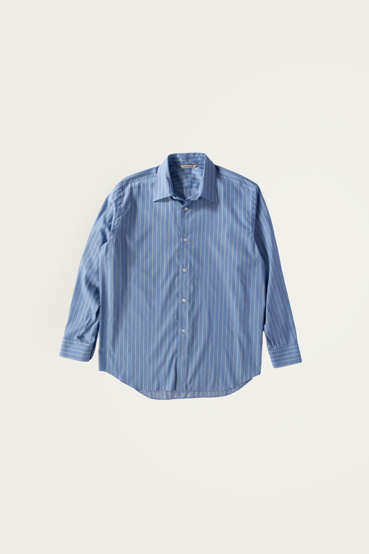 Auralee - Cotton Silk Stripe Shirt - Sax Blue Stripe - Canoe Club