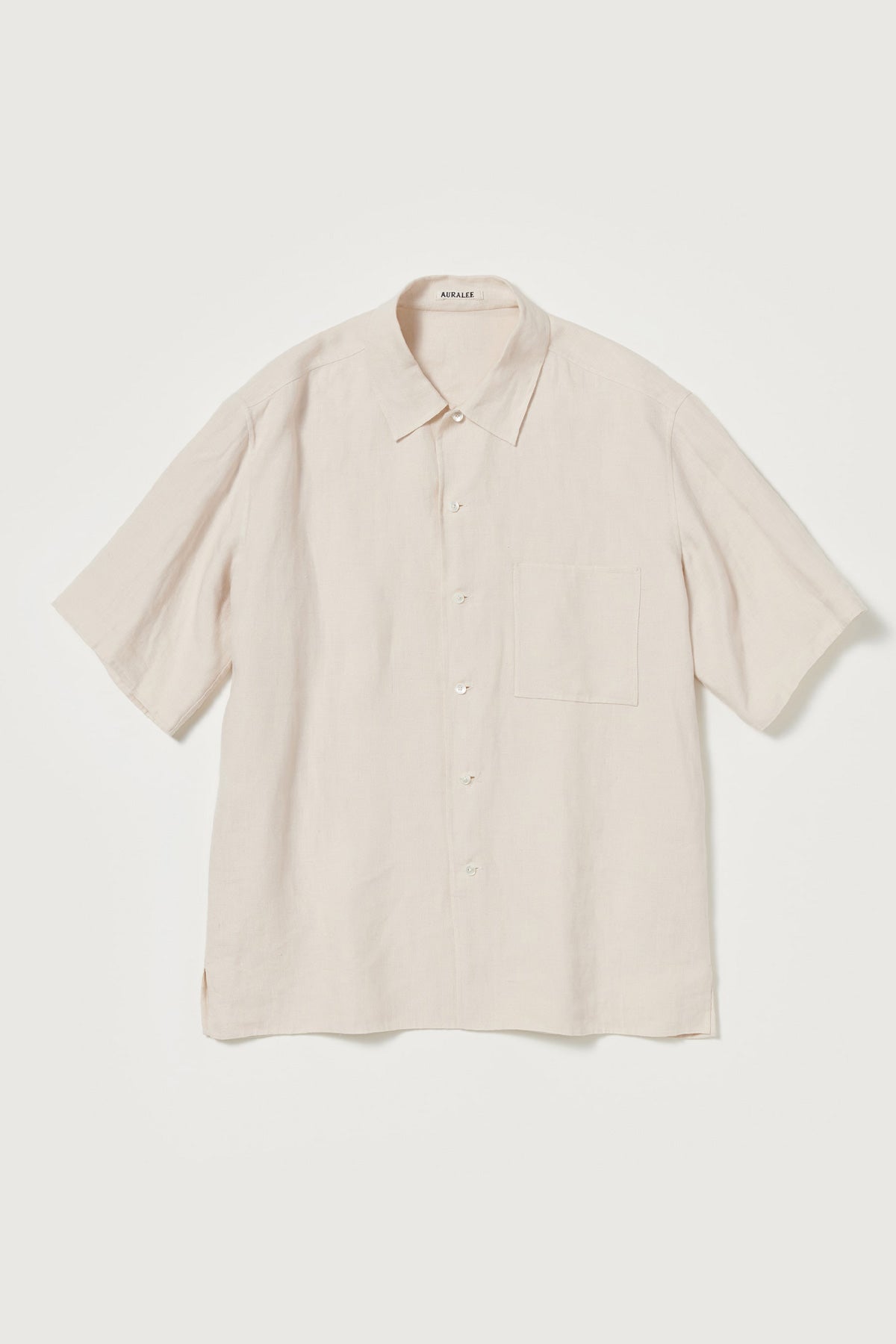 Double Cloth Linen Hand Sewn Half Sleeved Shirt - Ivory