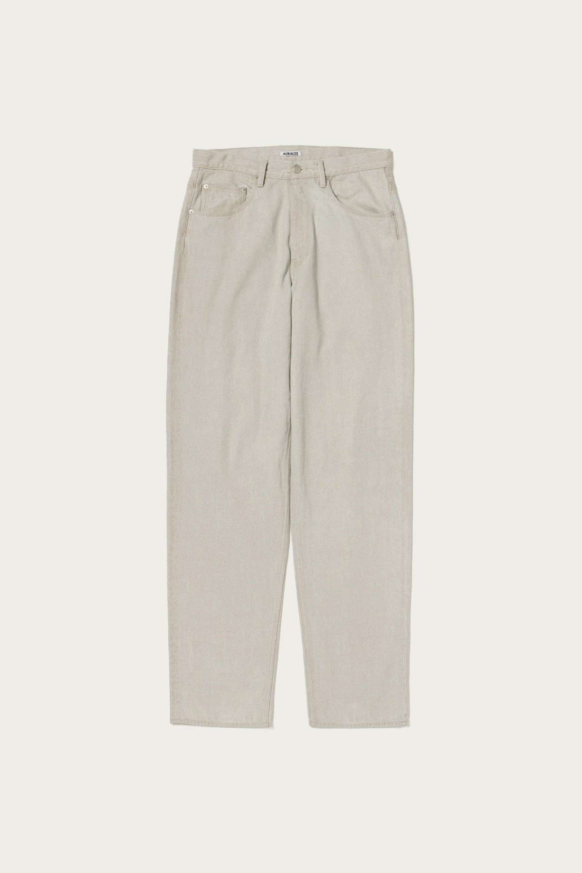 Auralee Faded Hard Twist Brown Denim Wide Pants | Light Grey