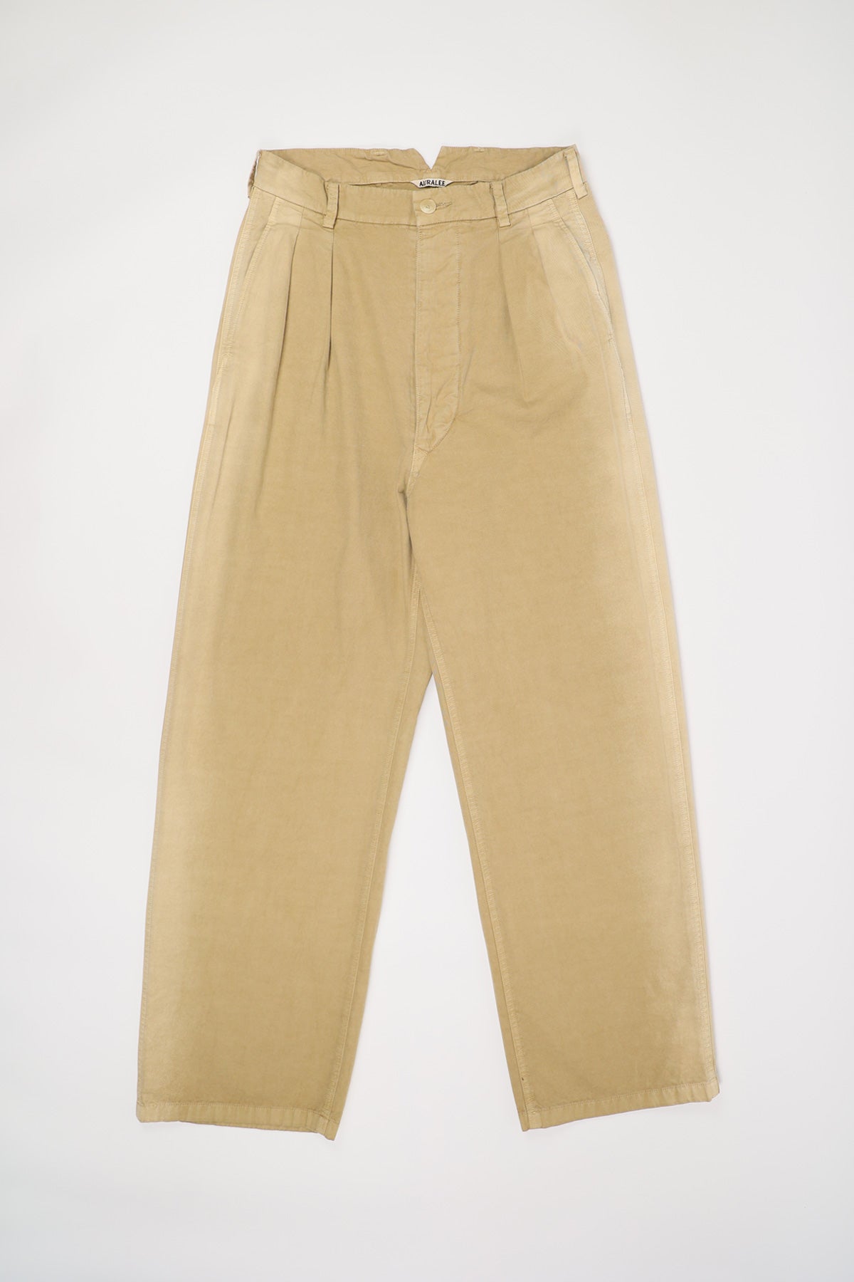 Auralee Finx Natural Gabardine Product Dyed Pants | Beige | Canoe Club