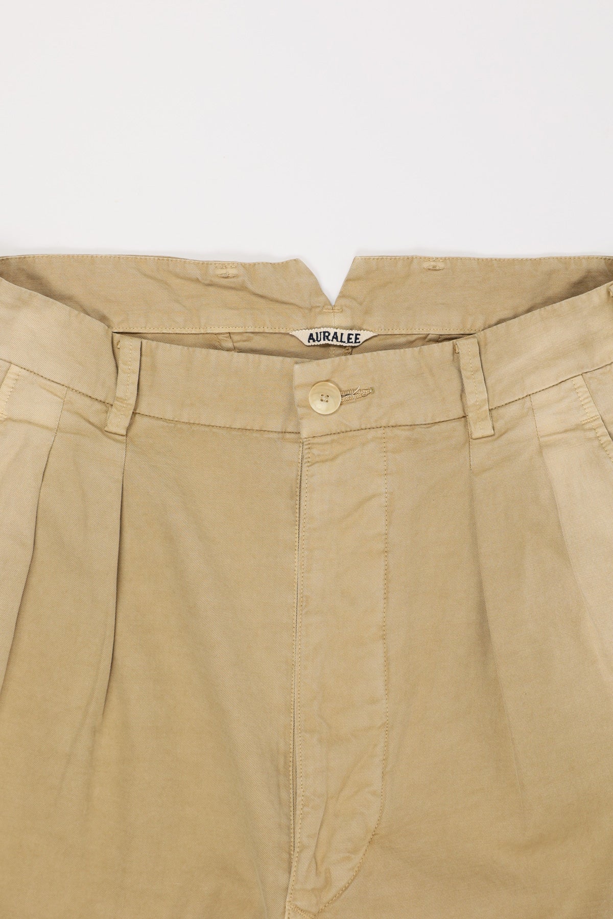 Auralee - Finx Natural Gabardine Product Dyed Pants - Beige - Canoe Club