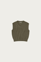Auralee - Flat Yarn Rib Knit Vest - Khaki - Canoe Club