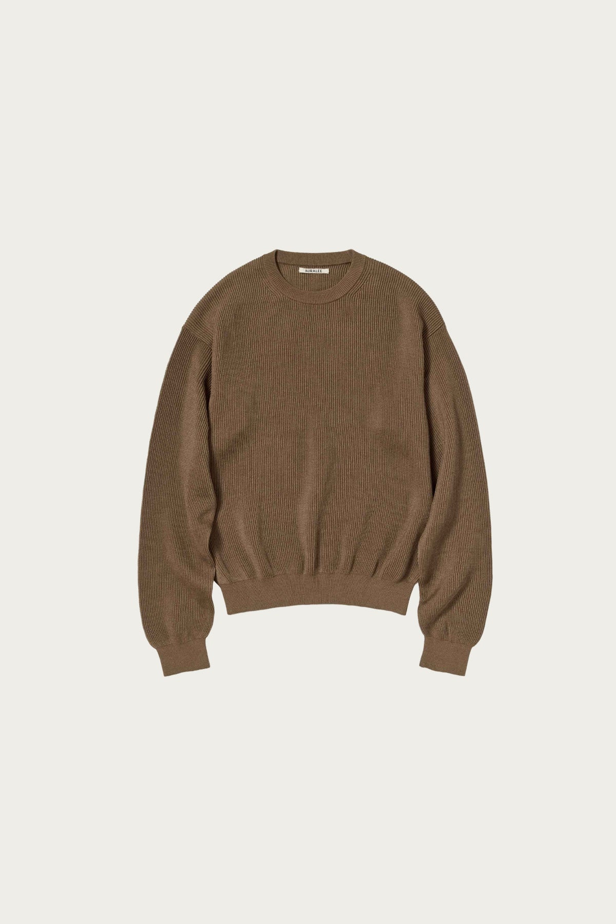 Auralee - Flay Yarn Rib Knit P/O - Light Brown - Canoe Club