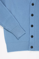 Auralee - French Merino Rib Knit Cardigan - Light Blue - Canoe Club