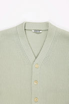 Auralee - French Merino Rib Knit Cardigan - Light Khaki - Canoe Club