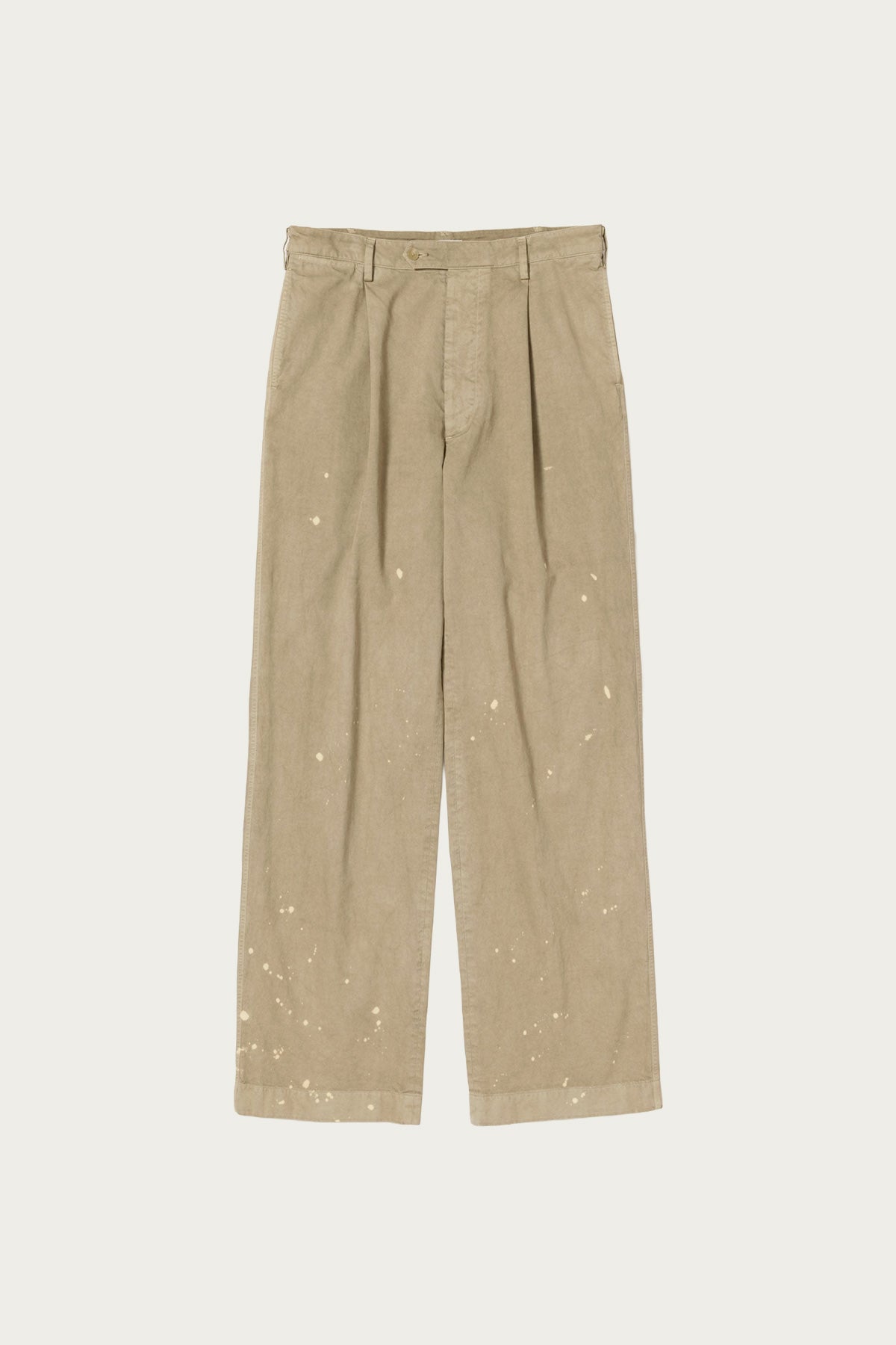 Auralee - Garment-Dyed Finx Light Chino One-Tuck Wide Pants - Beige - Canoe Club