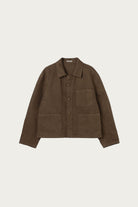 Auralee - Garment-Dyed Organic Cotton Heavy Twill Short Work Jacket - Dark Brown - Canoe Club