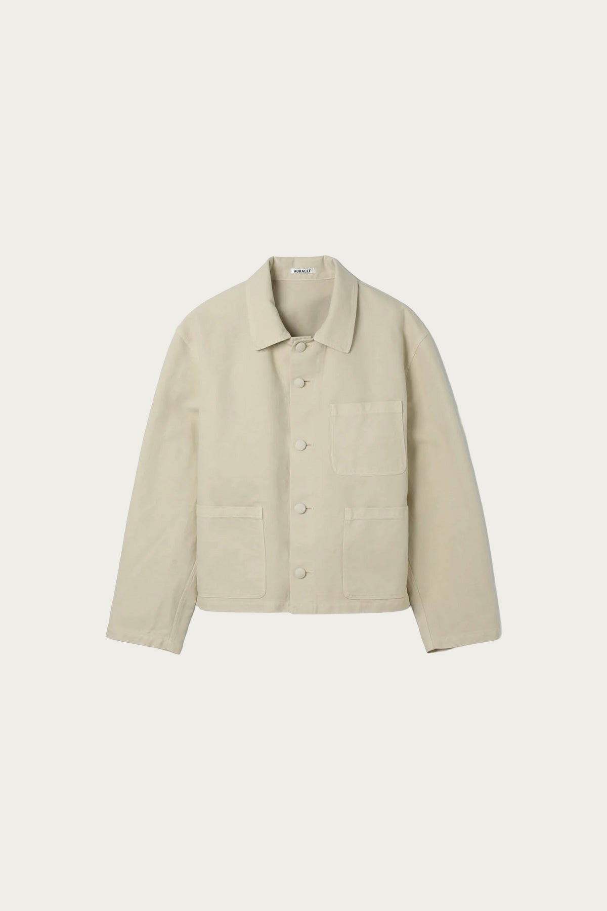 Auralee - Garment-Dyed Organic Cotton Heavy Twill Short Work Jacket - Dusty Ivory - Canoe Club
