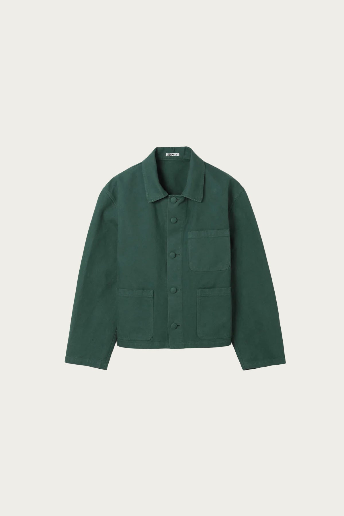 Auralee - Garment-Dyed Organic Cotton Heavy Twill Short Work Jacket - Forest Green - Canoe Club