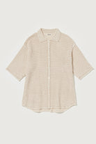 Auralee - Hand Crochet Knit Half Sleeved Shirt - Ivory - Canoe Club